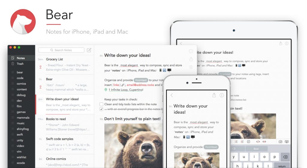 bear writer app todo lists